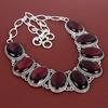 Red Fire Labradorite Necklace Handmade Gemstone Necklace 925 Sterling Silver Necklace Vintage Jewelry Adjustable Chain Necklace Gift For Mom