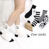 Winter Fashion Black White Cartoon Funny Autumn Cow Socks Women Socks Cotton Hosiery Cow Print