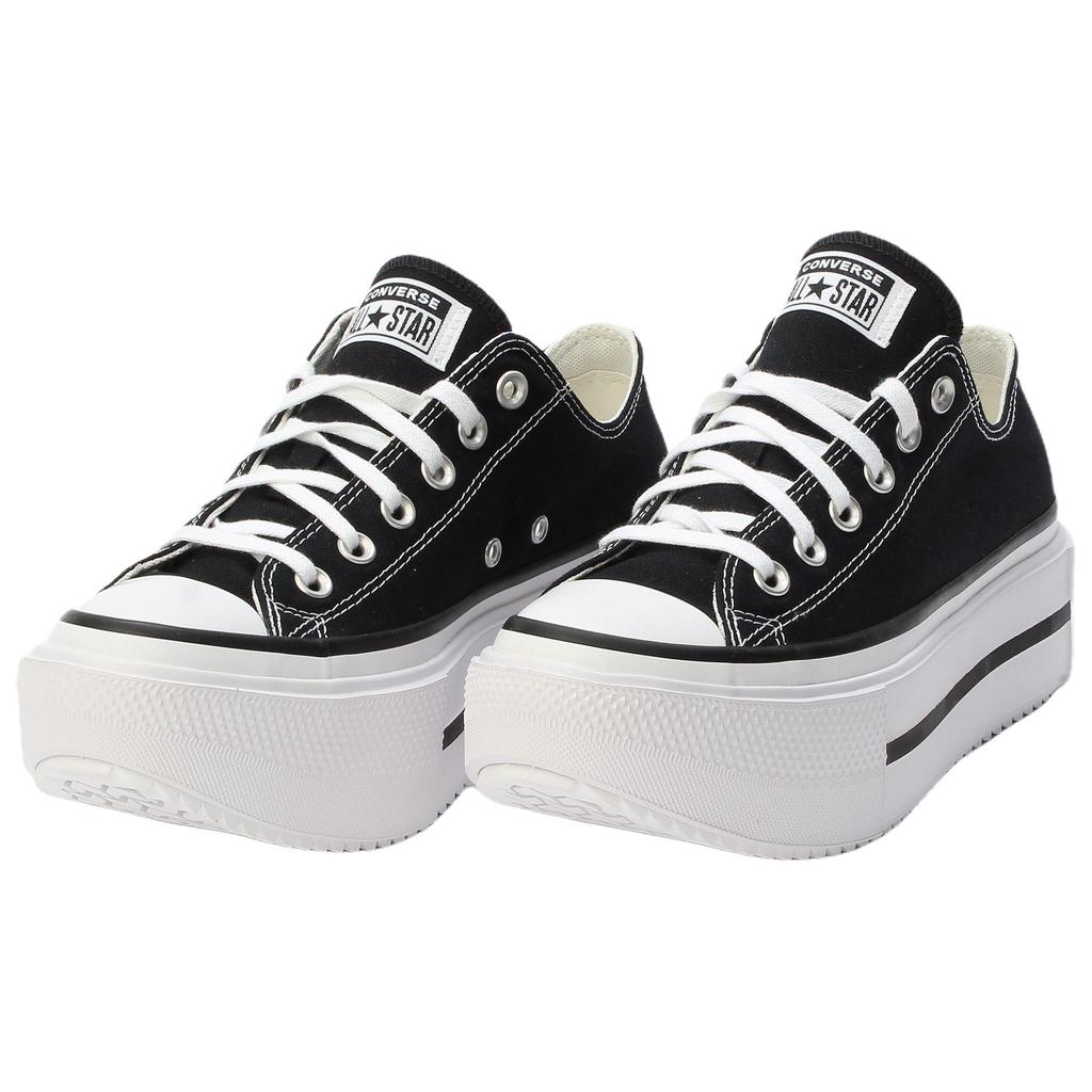 New Chuck Taylor All Star Converse Lift Double Stack Low 'Black White' A15490C