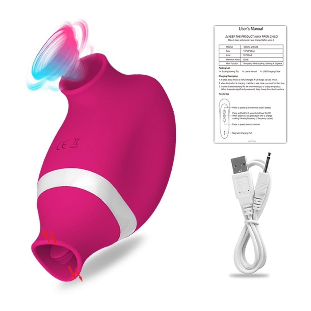 Rose Vibrator Vagina Sucking Vibrator Sucker Oral Licking Clitoris Stimulation Powerful Sex Toys for Women Rose Vibator Toy