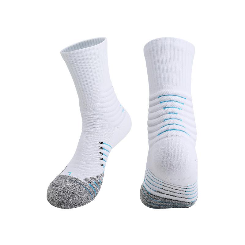 High-Top Basketball Socks Actual Combat Long-Tube Badminton Towel Socks Sweat-Absorbing Zhongbang Running Socks Medium-Tube Sports Socks