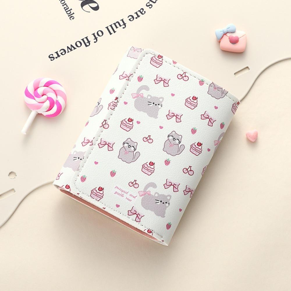 

Cartoon Kitty Money Bag Coin Purse Kawaii PU Leather Short Wallet Card Holder Bowknot Wallet for Women Men Gift