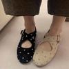 Leder Koreanische Version Niete Rundkopf Kreuzschnalle mit Mary Jane Einzelschuhen Damen 2025 Frühling und Sommer neue Ballerinas