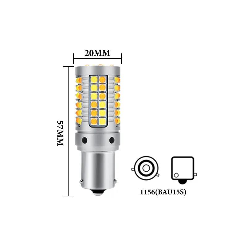 2PCS 1156 BAU15S 7440 3156 PY21W LED turn signal Dual color T20 BA15S P21W Signal light DRL Driving lights
