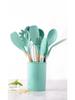 12-Piece Silicone Kitchenware Set with Wooden Handles: Non-Stick Cooking Spatulas and Tools