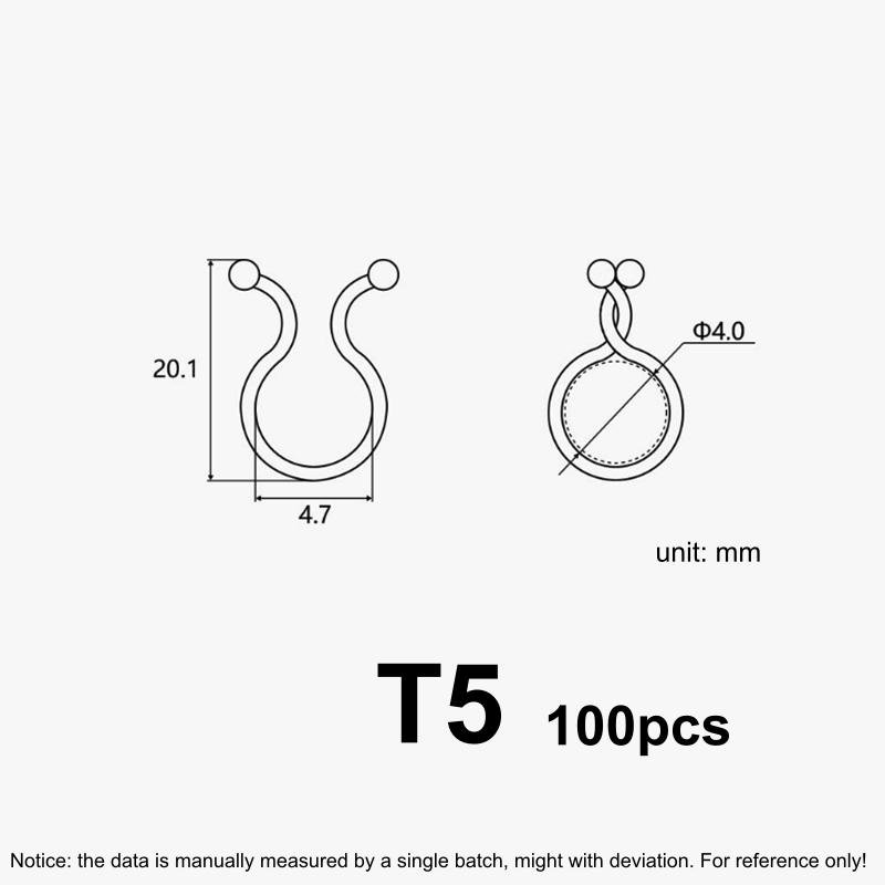 100 pezzi di morsetti per cavi intrecciati riutilizzabili bianchi in plastica per la gestione dei cavi elettrici, clip per la separazione dei cavi