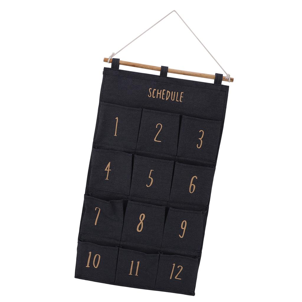 12 Pockets Hanging Organizer Space Saving Wall Hanging Storage Bag Easy Installation Fabric Hanging