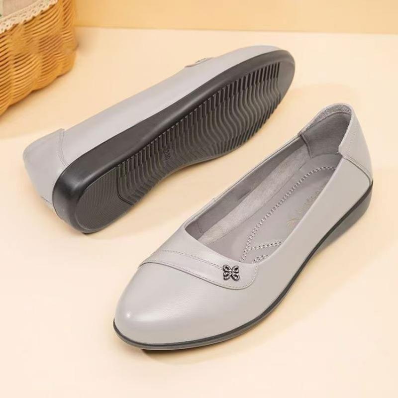 

Women s single shoes non-slip mid-heel shoes thick heel small leather shoes autumn shallow mouth soft sole women s shoes work shoes 35 серый