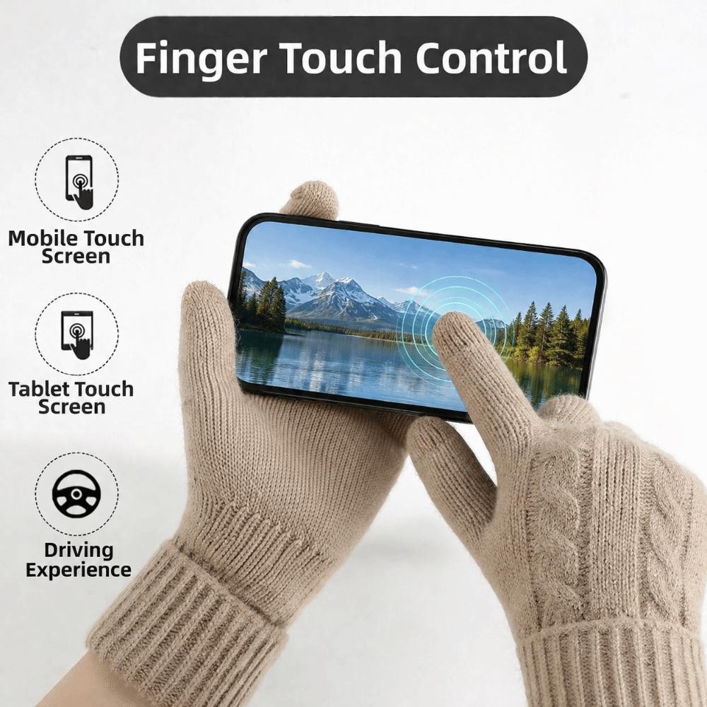 Lamb Velvet Thermal Gloves Cable Knit Touchscreen Gloves New Winter Gloves Winter Commuting
