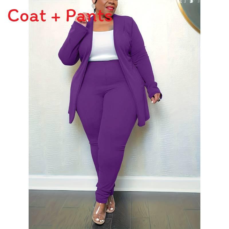 Plus Size Womens Blazer Long Sleeve Casual Suit With Polyester Fabric For Office Wear
