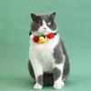 2pcs Soft Christmas Cat Collar Adjustable Dog Bib Decorative Chain Pet Ball Collar  Party