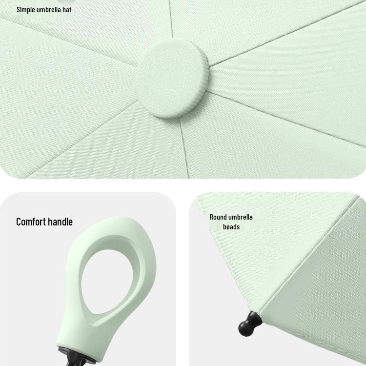 New Macaron Color Five-Fold Ultra-Light Sun Protection Compact Mini Umbrella with Buckle Handle