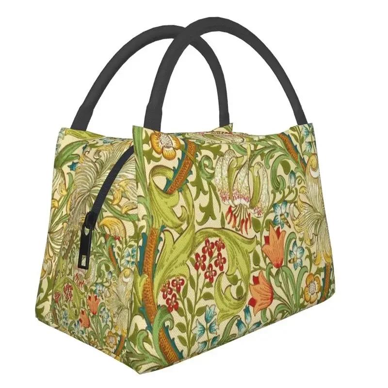 William Morris Insulated Lunch Bag for Women Portable Snakeshead Cooler Thermal Lunch Box Beach Camping Travel Shoulder Bag