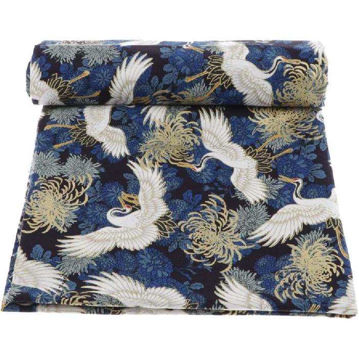 LoveinDIY Japanese Fabric Yard Cotton Beautiful Japan Flower Printed Fabric for Children Dress, Cover, Table Cover etc 40 by 60 inches, Chrysanthemum