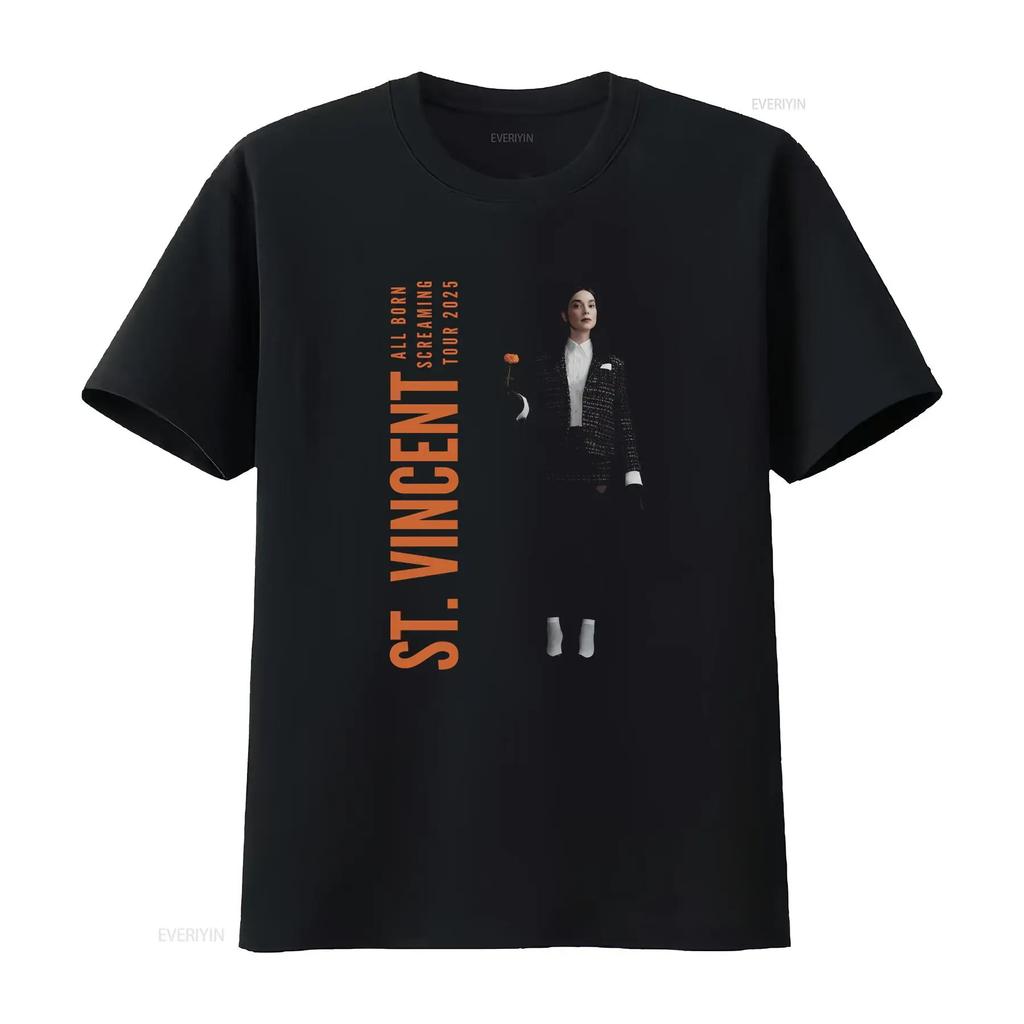 2025 St Vincent Black Full Size S To 5XL T Shirt For Fan KK1826 vintage Washed Comfortable Unis