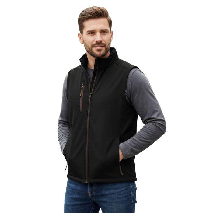 Gilet Softshell Homme Sans Manches en Polyester Recyclé - Noir