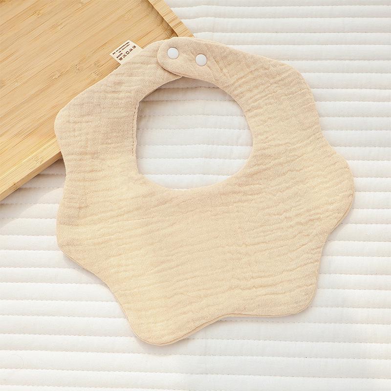 Cross-Border Six-Layer Cotton Crepe Baby Drool Bib - Pure Cotton Crinkled Gauze Marshmallow Bib