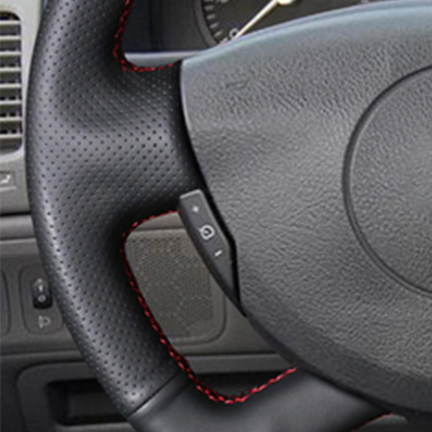 Black Faux Leather Car Steering Wheel Cover for Renault Laguna 2 Vel Satis Espace Trafic 2 2001-2014 Nissan Primastar 2009-2015
