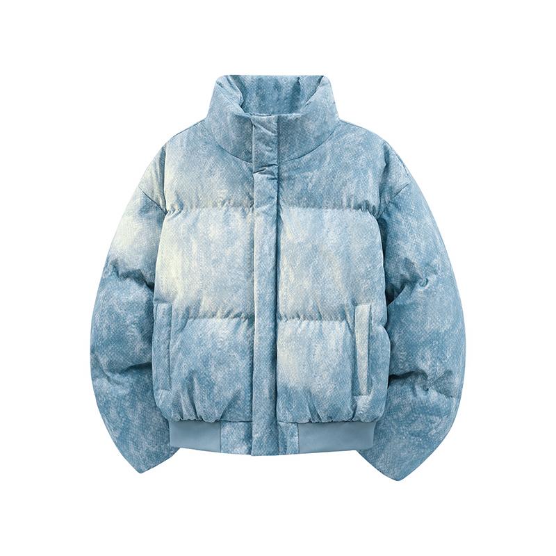 PU Leather Cotton Coat Men's Skin-like Leather Stand-up Collar Bread Suit Camouflage Outdoor Parka with Added Cotton for Warmth Men's Down Jacket