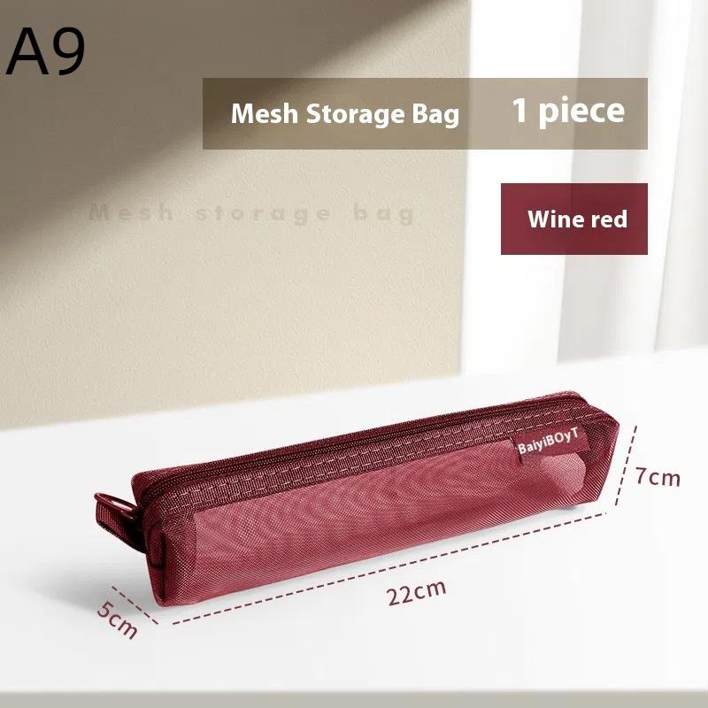 1Pc Portable Mini Zipper Mesh Storage Bag Coin Purse Small Square Mesh Coin Purse Travel Storage Carry Pouch With Zippered