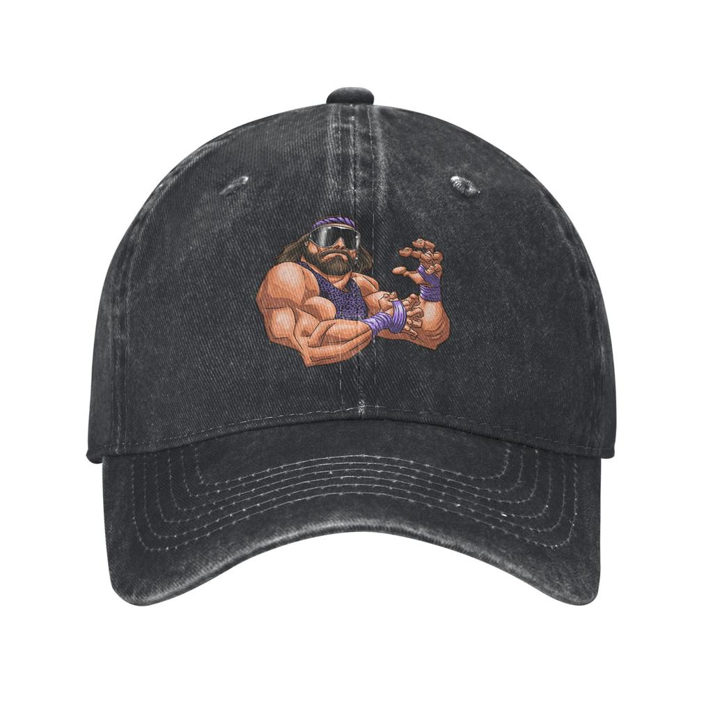 Macho Unisex Randy Savage Supernova Denim Fabric Cap Casual Baseball Caps Adjustable Hat Summer Unisex Baseball Hats