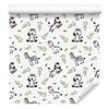 Zebra Wallpaper White, Light Gray, Lime, and Gray 50x1000