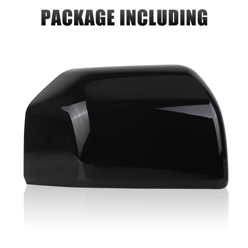 Raer Mirror Covers Cap For Ford F-150 Pickup Truck 2015 2016 2017 2018   Texture Black/Glossy Black Left Right Replace