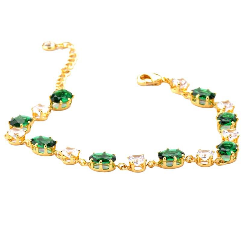 Exquisite Green Zircon Bracelet - Trendy Luxury Fashion with Celebrity-Inspired Design