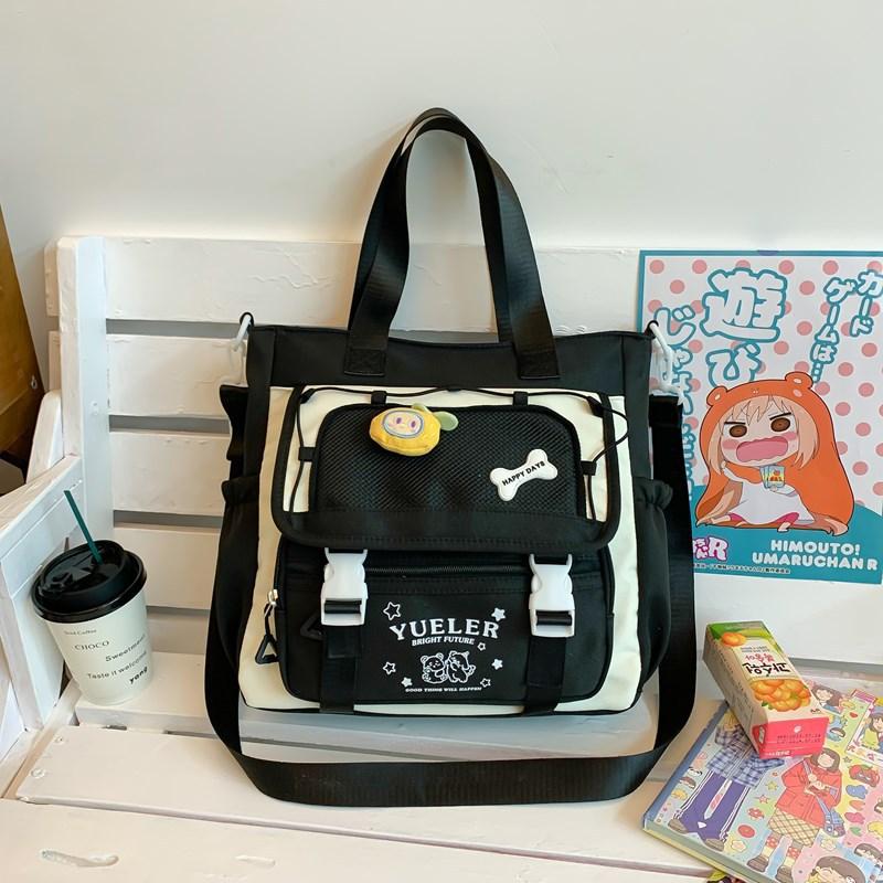 Schoolbag Japanese new cute little fresh girl make-up bag junior high school student college wind dopamine contrasting backpack