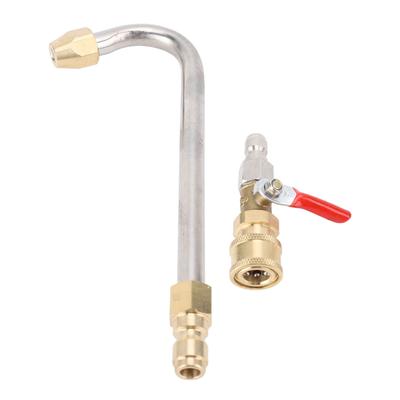 Curved Pressure Washer Extension Wand with Ball Valve 14 Inch Connector Power Washer Gutter