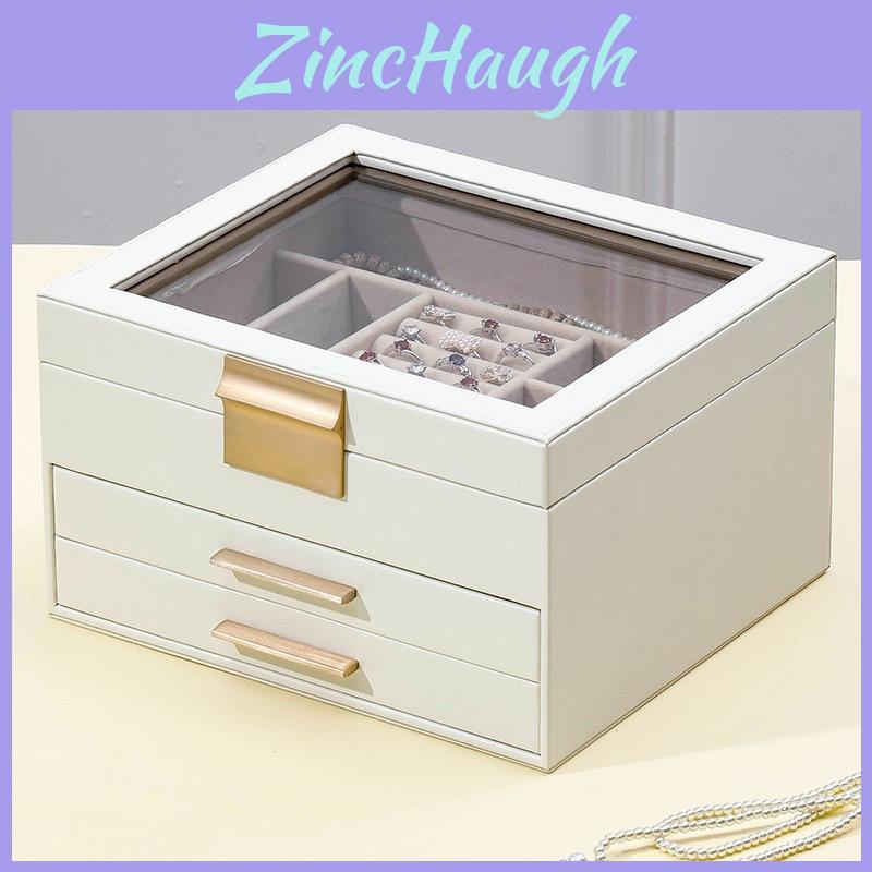 Jewelry Storage Box Pu Leather Large Capacity Organizer For Home And Travel