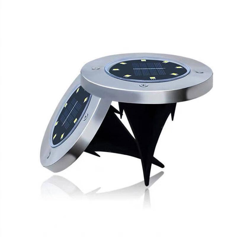 8-Pack 8-LED Solar Underground Green Lawn Lights