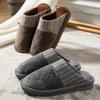 Plus Size 48 49 Waterproof Men Down Slippers Winter Indoor Fur Shoes Male Rubber Slides Floor Slippers Man Non-slip Warm Mules