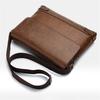 Men's Solid Retro Leather Shoulder Bag, Casual Business Crossbody BagS Horizontal A4 Paper Travel Bag Briefcase Laptop Bag