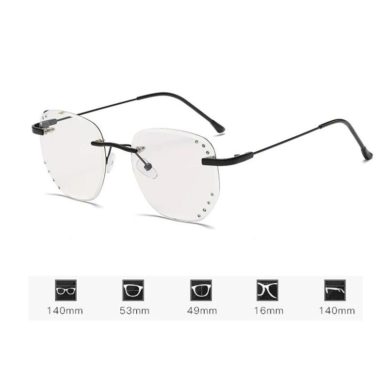 Intelligent Photochromic Myopia Glasses for Women Men Ultralight Frameless Anti Blue Light Shortsighted Discoloration Eyeglasses