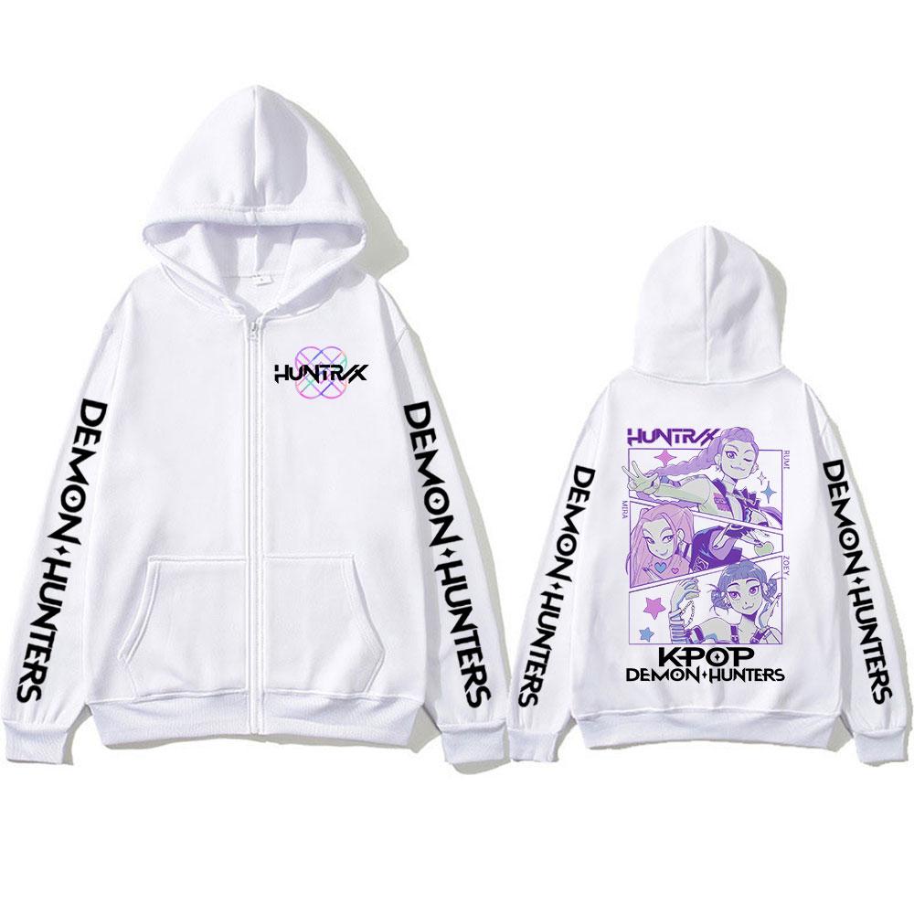 

Movie KPop Demon Hunters Zipper Hoodies Rumi Mira Zoey Fashion Hip Hop Zip Up Sweatshirts Men s Women Clothing Pullovers Jackets M белый