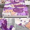 Cute Cartoon Cat Pattern Bed Hat Four-Piece Bedding Set Bedroom Dormitory Bedding Decoration