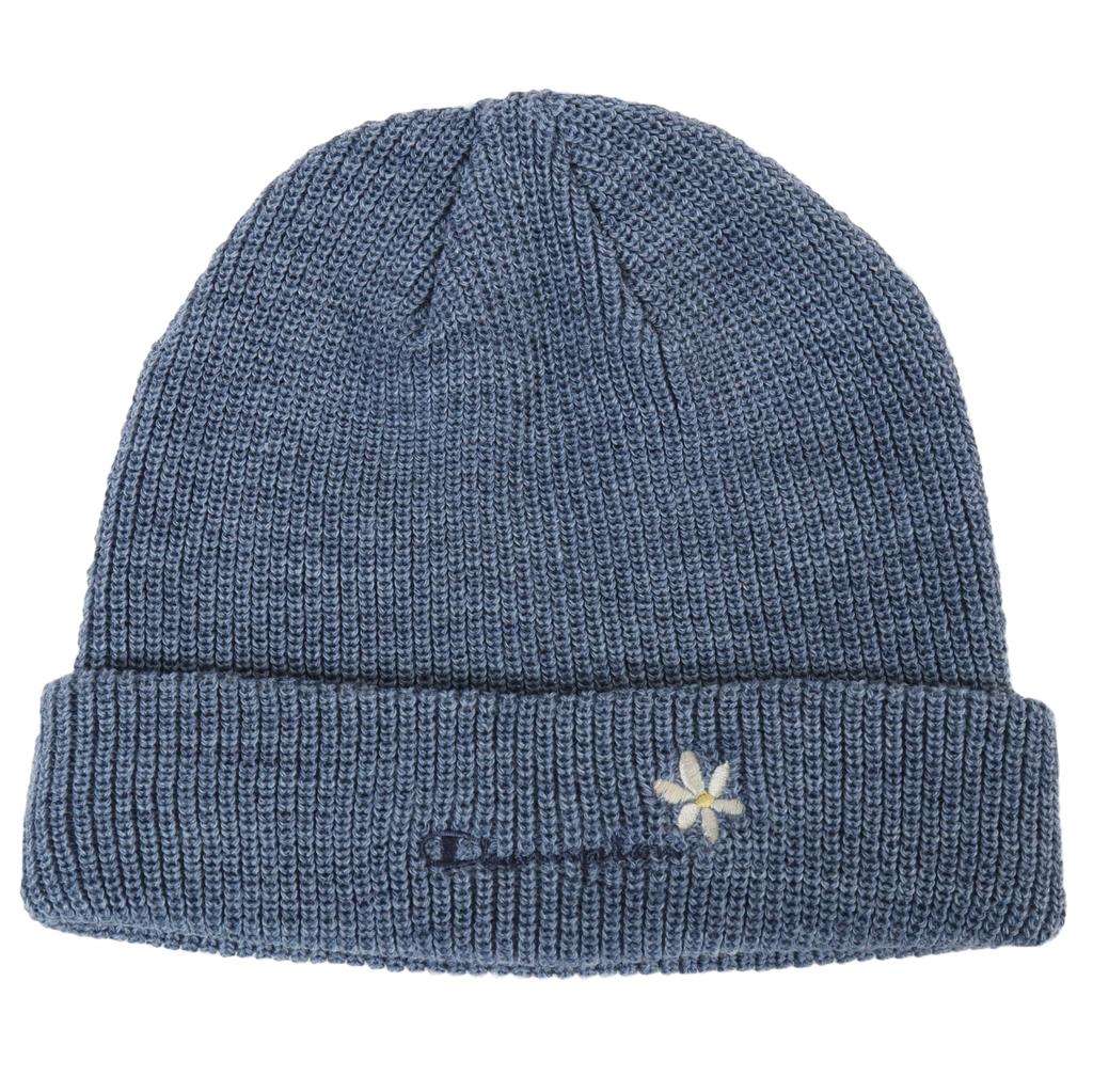 Champion Knit Cap with Flower Logo, Blue, 492-1024
