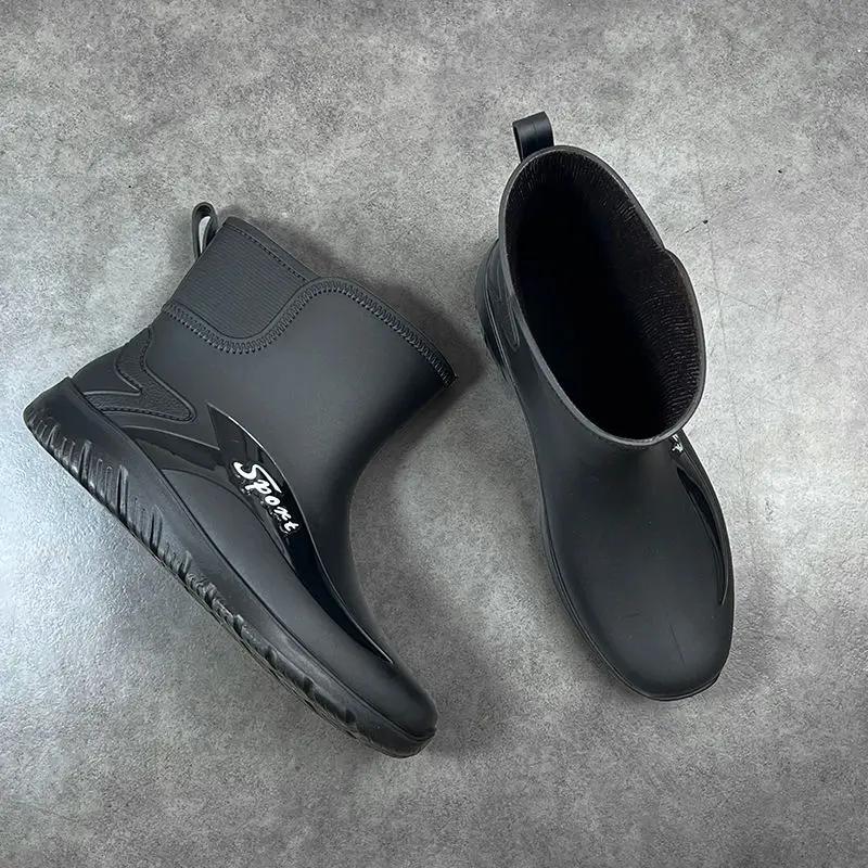 Men's  Short Tube Fashion Winter Outdoor Warmth Waterproof Anti Slip Rain Boots Work Shoes Kitchen Fishing Water Shoes