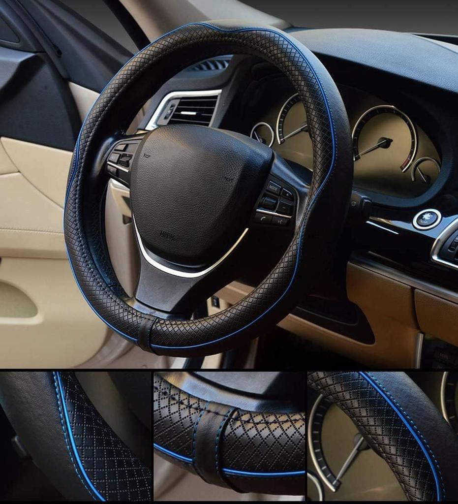 hengshao Steering Wheel Cover, Small Size, Genuine Leather, Stylish, Steering Cover, For Regular Cars,
