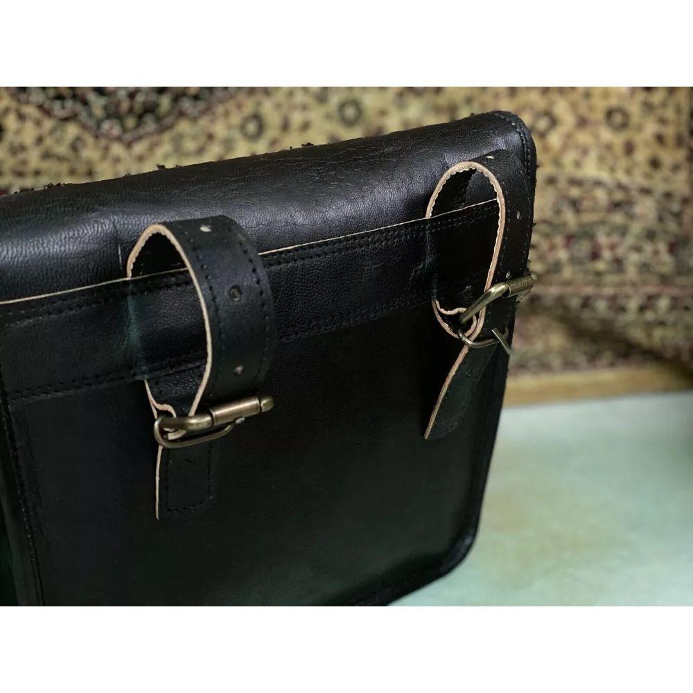 Große Motorradtasche 2 Seiten Vintage Leder Beide Satteltaschen (2 Schwarze Tasche)