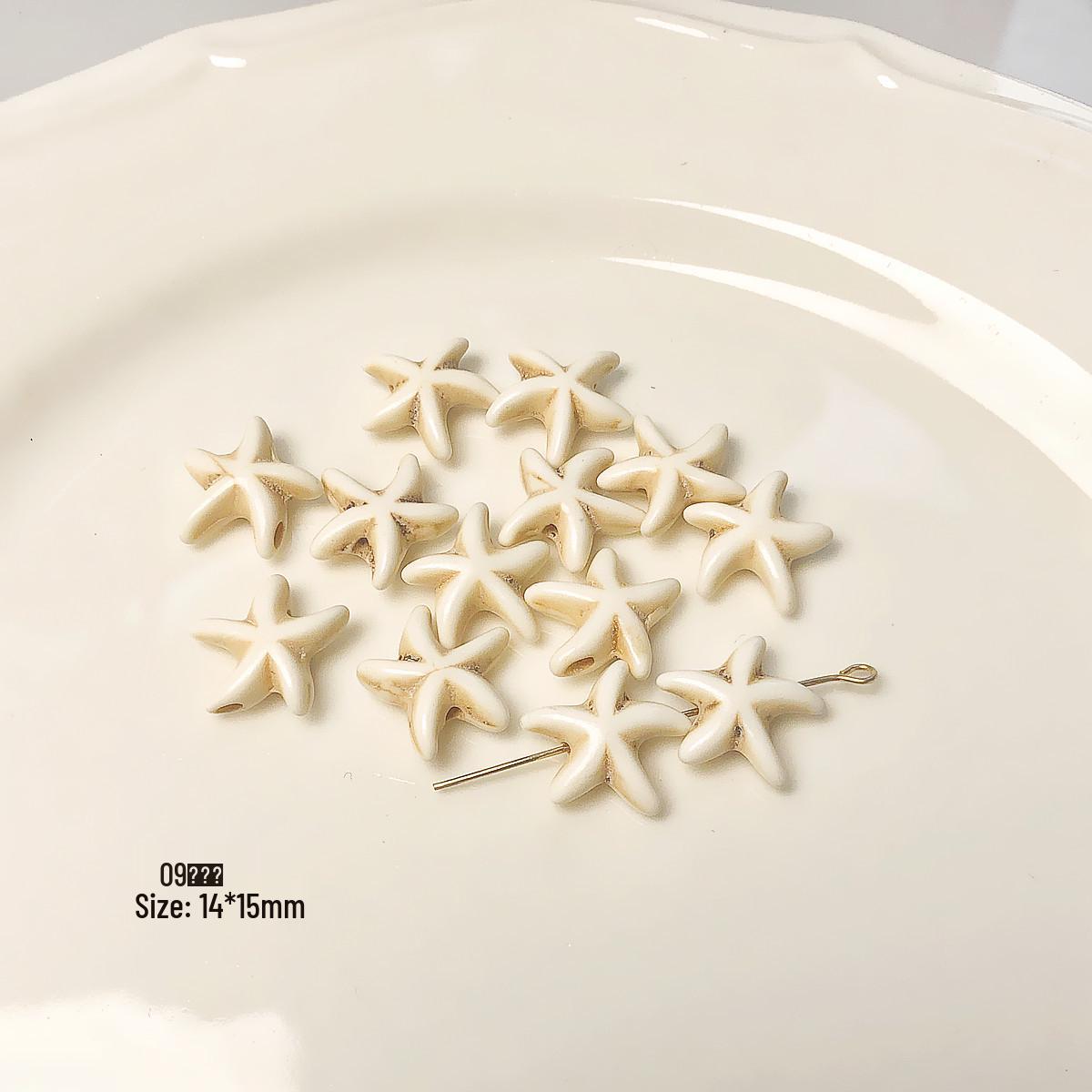 

Белый синтетический бирюзовый крест и морская звезда, набор бусин для самостоятельного изготовления браслета