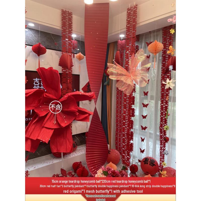 Woman's Bedroom & Living Room Wedding Decoration Set with Tinsel & Morning Robe Background