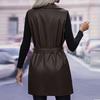 Women's Slim Fitting Jacket Women's Motorcycle Wear, Standing Collar Leather Jacket