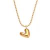 Oumayka 18K Gold-Plated Stainless Steel Heart & Round Bead Necklace