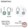 New in 925 Silver Lucky Clover Earrings for Women Girl Green Leaf Ear Studs Fine Jewelry Fashion Luxury Anniversary