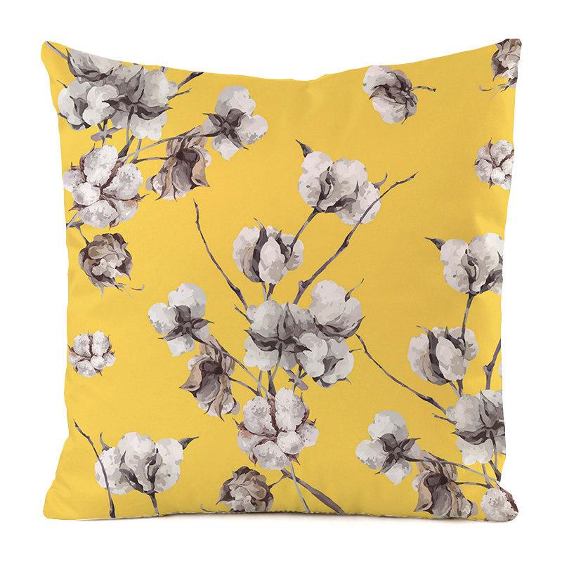 Nordic tropical style flowers Digital printing short plush pillow covers for car sofa office cushion cover home goods