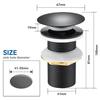 Washbasin Waste - Standard - G1¼ - Black Stainless Steel - Filter Basket - Silicone Seal