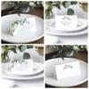 50 Piezas Tarjetas de Lugar de Mesa en Blanco Hoja Verde Simplicidad Papel Plegable Tarjeta de Nombre Impresión Tarjetas de Regalo Despedida de Soltera