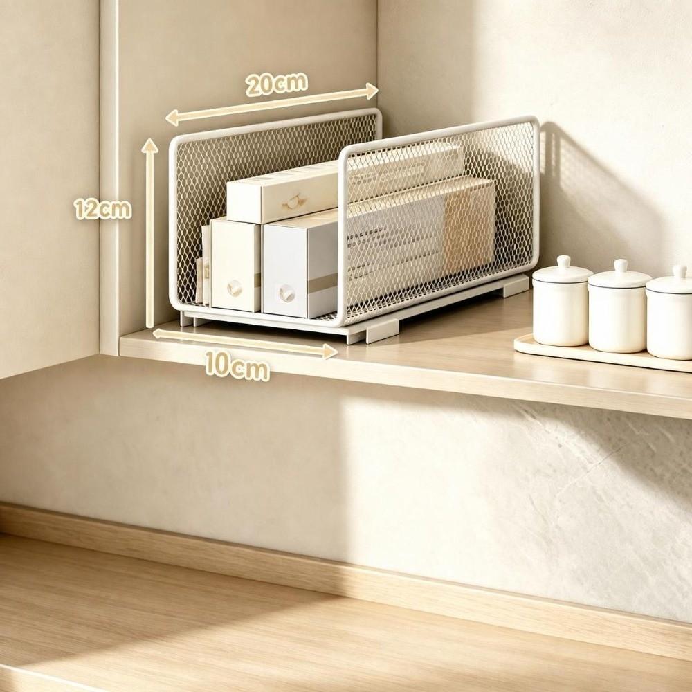 1pcs Mesh Construction Cabinet Storage Basket Mesh Shelving Unit Rack  For Household Use